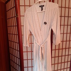 Rene Rofe Cream Patterned Women's Robe